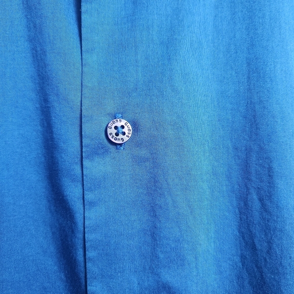 Guess Dress Shirt Men's Slim Fit Large Blue - Picture 3 of 10